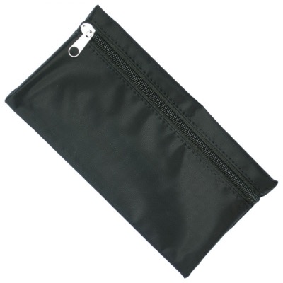 Image of Nylon Pencil Case - Black (Black Zip)